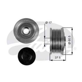 Gates OAP7048 Doblo 01 Bravo 96 01 Marea 96 1.9 TD 1.9 JTD Rulmanlı Alternatör Kasnağı