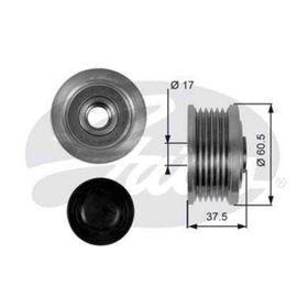 Gates OAP7048 Doblo 01 Bravo 96 01 Marea 96 1.9 TD 1.9 JTD Rulmanlı Alternatör Kasnağı