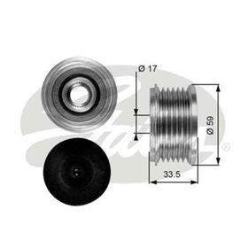 Gates OAP7080 Ducato Rumanlı Alternatör Kasnağı