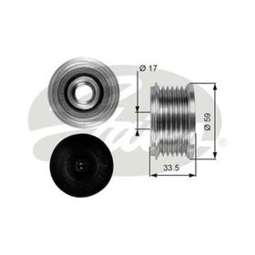 Gates OAP7080 Ducato Rumanlı Alternatör Kasnağı