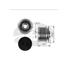 Gates OAP7106 Clio II Megane Kangoo Scenic K4M K4J K9K F4P 6 Kanal Ayarlı Rulmanlı Alternatör Kasnağı