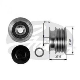 Gates OAP7108 Megane Clio II Kangoo Twing Symbol II 01 K9K K4M Alternatör Kasnağı