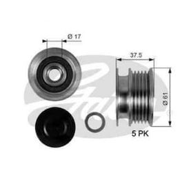 Gates OAP7108 Megane Clio II Kangoo Twing Symbol II 01 K9K K4M Alternatör Kasnağı