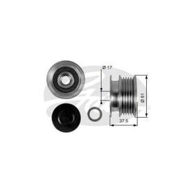 Gates OAP7108 Megane Clio II Kangoo Twing Symbol II 01 K9K K4M Alternatör Kasnağı