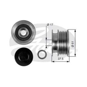 Gates OAP7108 Megane Clio II Kangoo Twing Symbol II 01 K9K K4M Alternatör Kasnağı