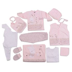 Gaye Bebe Kız Bebek Pembe Layette 10'lu Hastane Çıkışı Somon CMPTX468-4