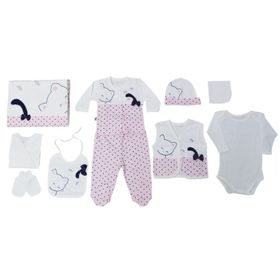 Gaye Bebe Kız Bebek Pembe Layette 10'lu Hastane Çıkışı Somon CMPTX468-4
