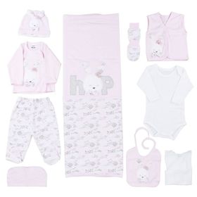 Gaye Bebe Kız Bebek Pembe Layette 10'lu Hastane Çıkışı Somon CMPTX468-4