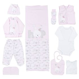 Gaye Bebe Kız Bebek Pembe Layette 10'lu Hastane Çıkışı Somon CMPTX468-4