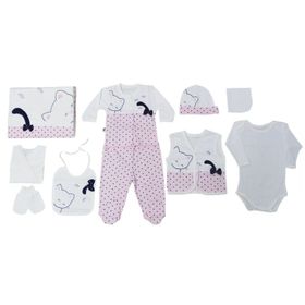 Gaye Bebe Kız Bebek Pembe Layette 10'lu Hastane Çıkışı Somon CMPTX468-4
