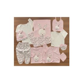 Gaye Bebe Kız Bebek Pembe Layette 10'lu Hastane Çıkışı Somon CMPTX468-4