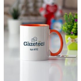 Gazeteci Turuncu Kupa Bardak