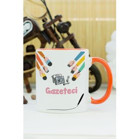 Gazeteci Turuncu Kupa Bardak