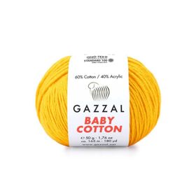 Gazzal 3417 Hardal Sarısı Baby Cotton El Örgü İpi
