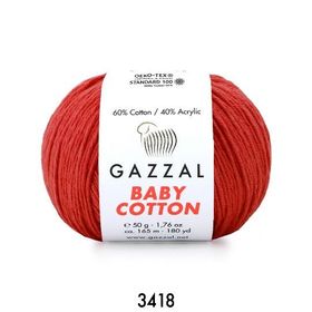 Gazzal 3418 Kırmızı Baby Cotton El Örgü Ipi