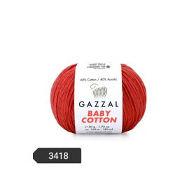 Gazzal 3418 Kırmızı Baby Cotton El Örgü Ipi