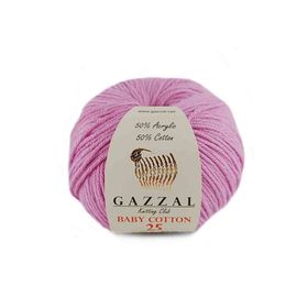 Gazzal 3422 Pembe Baby Cotton 25 El Örgü İpi
