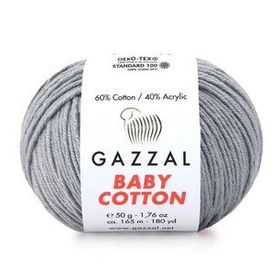 Gazzal 3430 Gri Baby Cotton El Örgü İpi