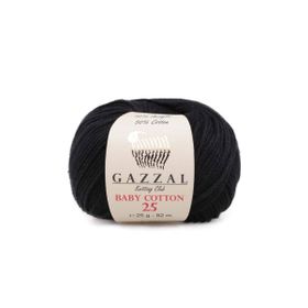 Gazzal 3433 Siyah Baby Cotton 25 El Örgü İpi