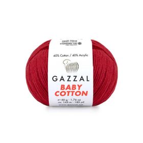 Gazzal 3439 Kırmızı Baby Cotton El Örgü İpi