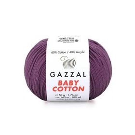 Gazzal 3441 Mürdüm Baby Cotton Xl El Örgü Ipi