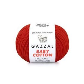Gazzal 3443 Kırmızı Baby Cotton El Örgü Ipi