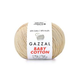 Gazzal 3445 Bej Baby Cotton 25 El Örgü İpi