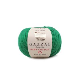 Gazzal 3456 Baby Cotton 25 El Örgü İpi Yeşil