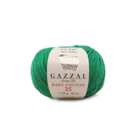 Gazzal 3456 Baby Cotton 25 El Örgü İpi Yeşil