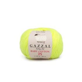 Gazzal 3462 Sarı Baby Cotton 25 El Örgü İpi