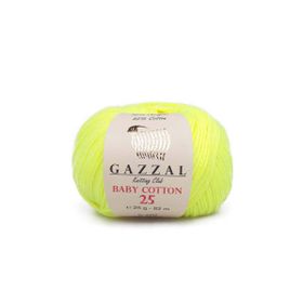 Gazzal 3462 Sarı Baby Cotton 25 El Örgü İpi