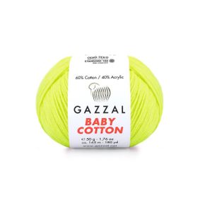 Gazzal 3462 Sarı Baby Cotton 25 El Örgü İpi