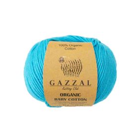 Gazzal 424 Turkuaz Organic Baby Cotton El Örgü İpi