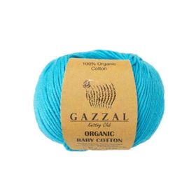 Gazzal 424 Turkuaz Organic Baby Cotton El Örgü İpi