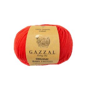 Gazzal 432 Kırmızı Organic Baby Cotton El Örgü İpi