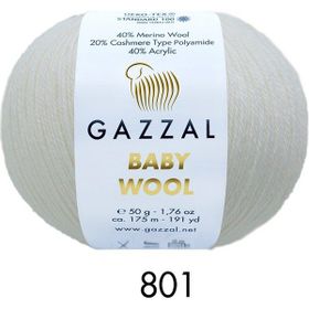 Gazzal 801 Beyaz Baby Wool El Örgü İpi