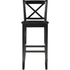 Gazzini Furniture Alaçatı Ahşap Siyah Bar Sandalyesi