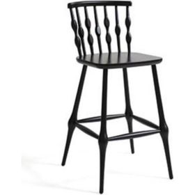 Gazzini Furniture Natura Retro Ahşap Siyah Bar Sandalyesi