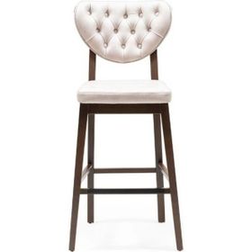 Gazzini Furniture Olivya Ahşap Beyaz Ceviz Bar Sandalyesi