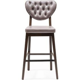 Gazzini Furniture Olivya Ahşap Ceviz Gri Bar Sandalyesi