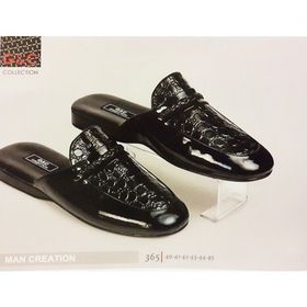 G&C 365 Siyah Rugan Çeyiz Ev Erkek Terlik