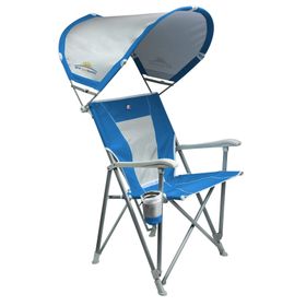 GCI Outdoor Sunshade Captain's Chair Mavi Güneşlikli Katlanır Plaj Sandalyesi