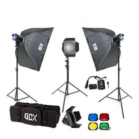 GDX BM400 II W/S 3'lü 400 W Stüdyo Paraflaş Softbox Kit