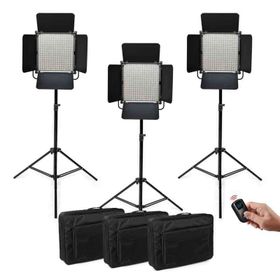 GDX Cf-led 1024 w 3'lü Sürekli Video Panel Led Işık Seti