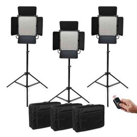 GDX Cf-led 1024 w 3'lü Sürekli Video Panel Led Işık Seti