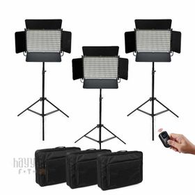 GDX Cf-led 1024 w 3'lü Sürekli Video Panel Led Işık Seti