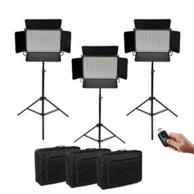 GDX Cf-Led 2020 W 3'lü Sürekli Video Panel LED Işık Seti