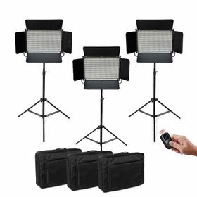 GDX Cf-Led 2020 W 3'lü Sürekli Video Panel LED Işık Seti