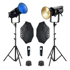 GDX EXC-180RGB-II Rgb Led Video Işığı 2'li Gridli 120 cm Octagon + 260 cm Kalın Işık Ayağı Full Set