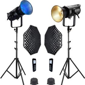 GDX EXC-180RGB-II Rgb Led Video Işığı 2'li Gridli 120 cm Octagon + 260 cm Kalın Işık Ayağı Full Set